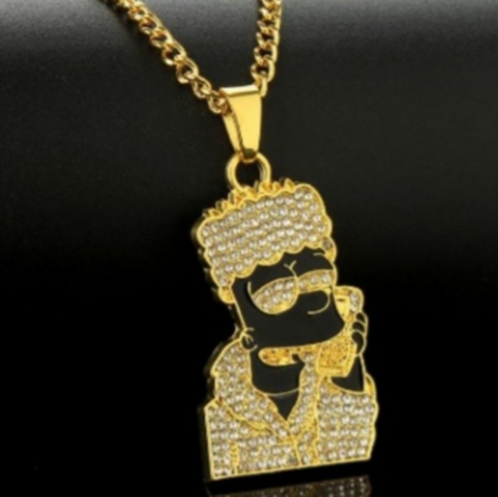 Iced Out Bart Simpson Chain